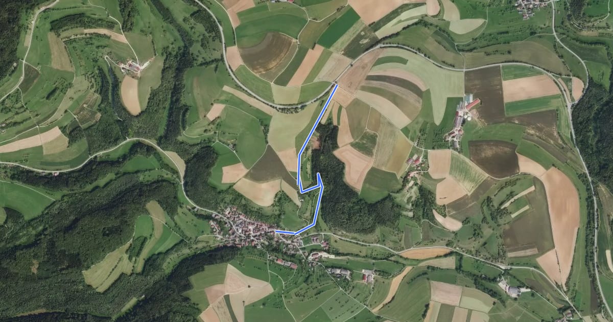 Маршрут Zimmerholz Lindenweg - Butzental на спутниковом снимке