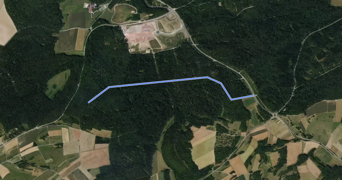 Маршрут Zimmerplatz - Wilhelmseiche на спутниковом снимке