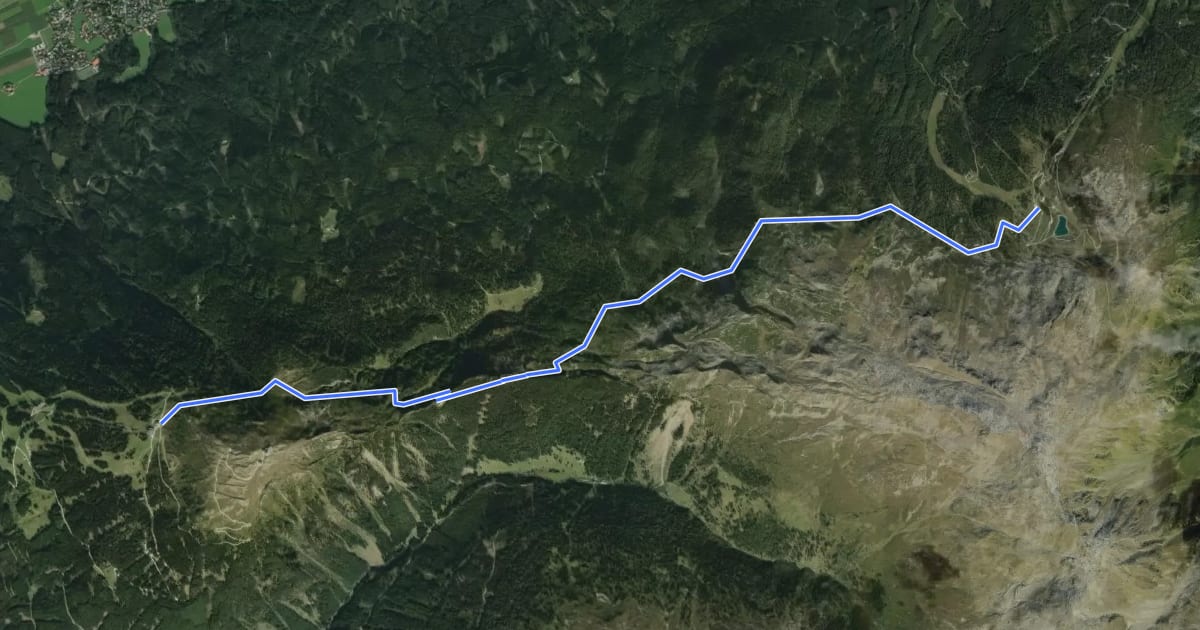 Маршрут Zirbenweg на спутниковом снимке