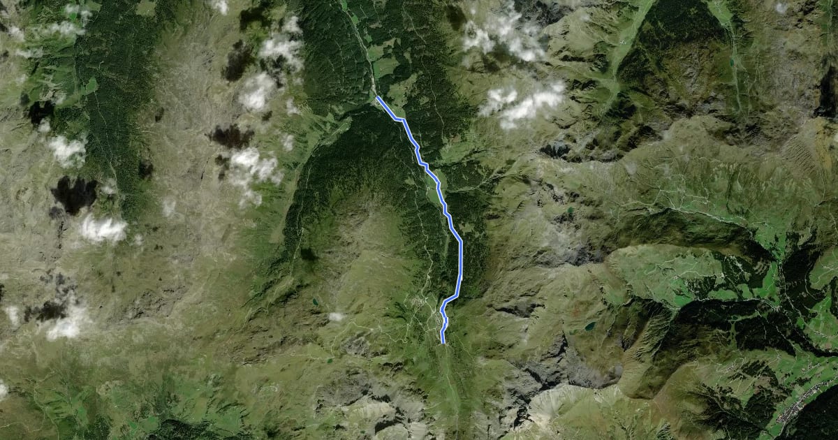 Маршрут Zirbenweg на спутниковом снимке