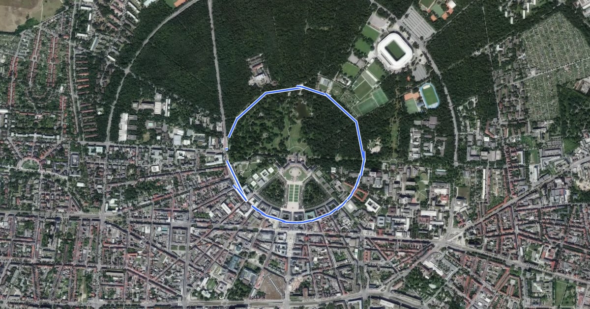 Маршрут Zirkel-Route - Route 21 на спутниковом снимке