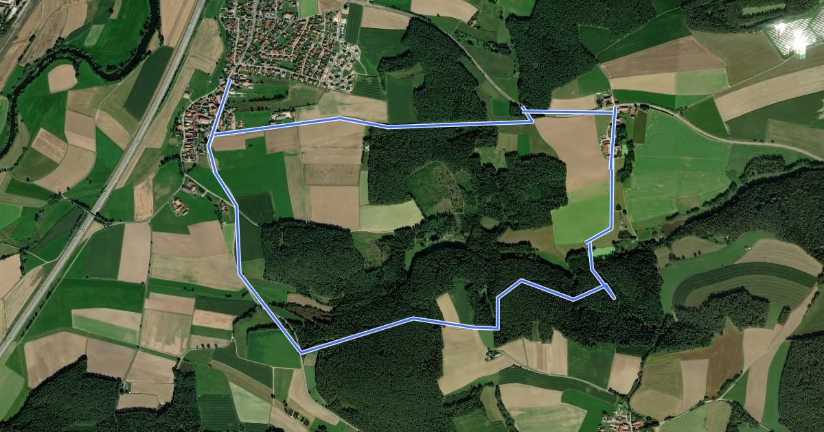 Маршрут Zitterbach-Rundweg на спутниковом снимке