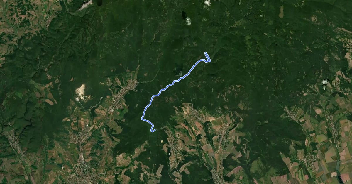 Маршрут Zmtb Noszvaj - Füzérkői átjáró barlang zöld MTB на спутниковом снимке