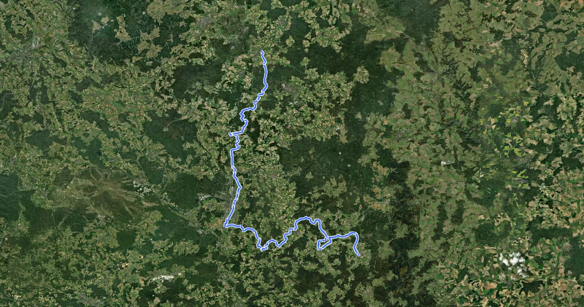 Маршрут Zoigl-Radweg на спутниковом снимке
