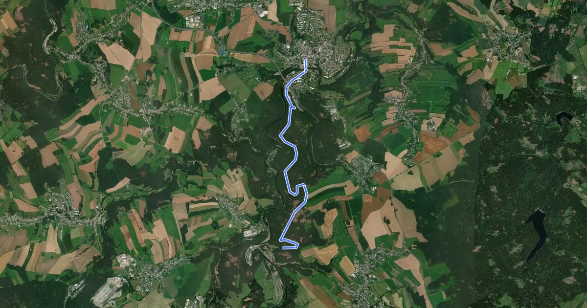 Маршрут Zschopauhöhenweg на спутниковом снимке