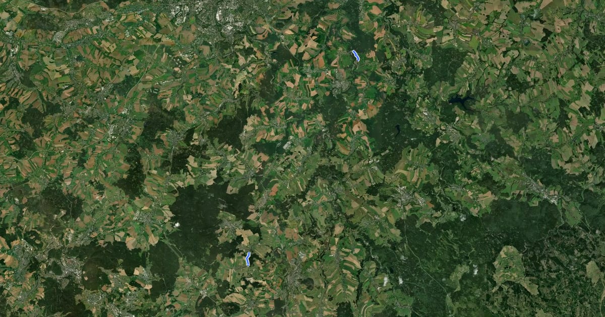 Маршрут Zschopautalradweg Nebenroute на спутниковом снимке