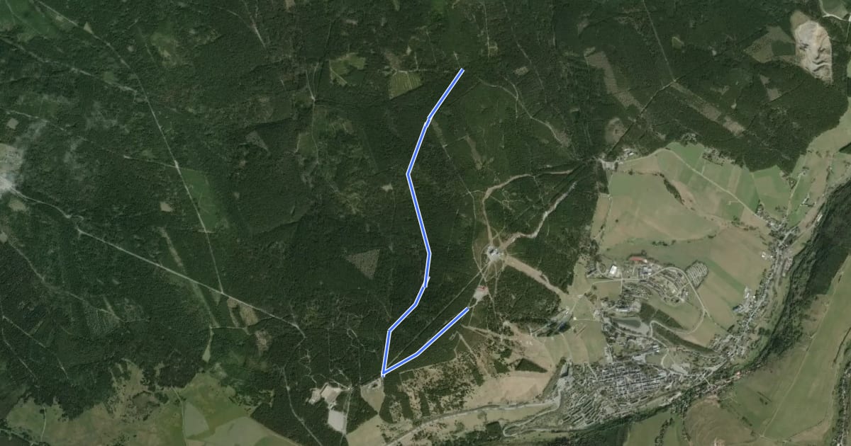 Маршрут Zschopautalradweg Variante на спутниковом снимке