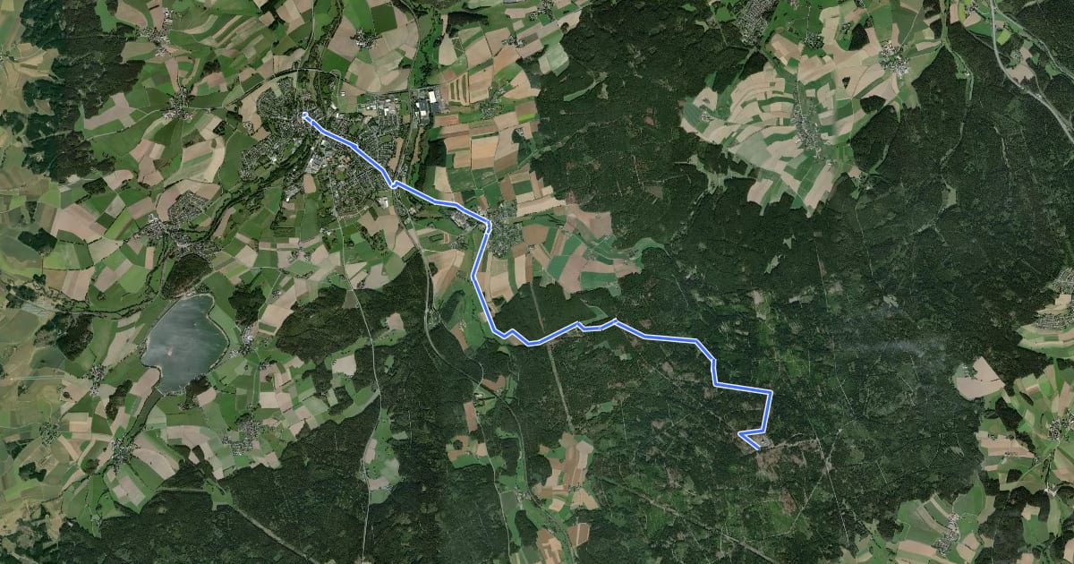 Маршрут Zubringer Fränkischer Gebirgweg (Schwarzenb./S.) на спутниковом снимке