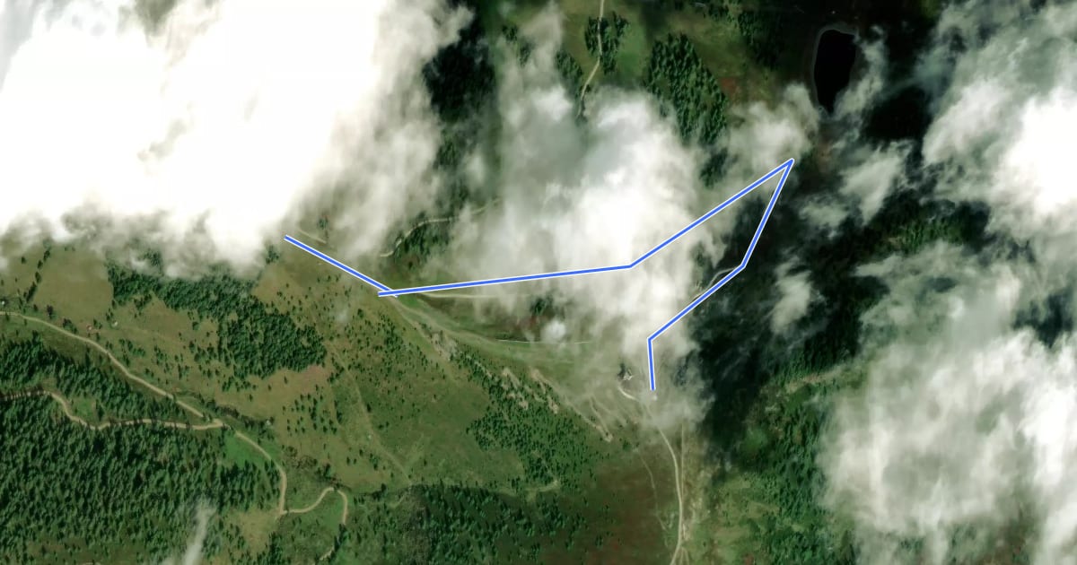 Маршрут Zubringer Kaiserbug & Flow Country Trail на спутниковом снимке