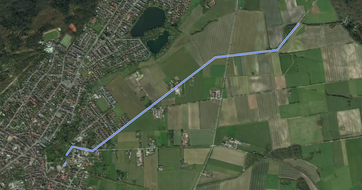 Маршрут Zubringer KlimaErlebnisRoute Lippspringer Wald на спутниковом снимке
