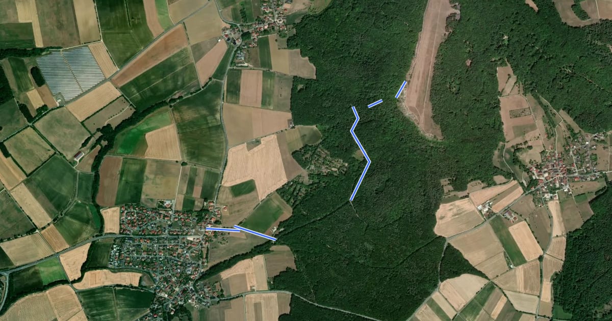 Маршрут Zubringer Panoramaweg Friesener Warte на спутниковом снимке