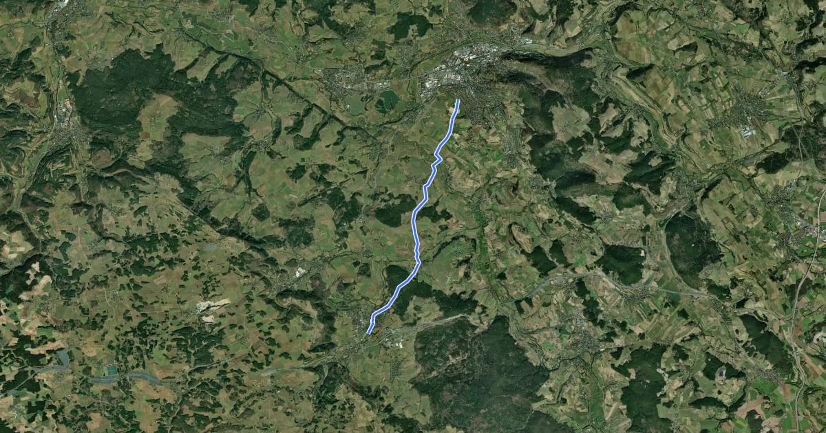 Маршрут Zubringer Östlicher Albrandweg Teilstück Lichtenfels - Steinamwasser на спутниковом снимке