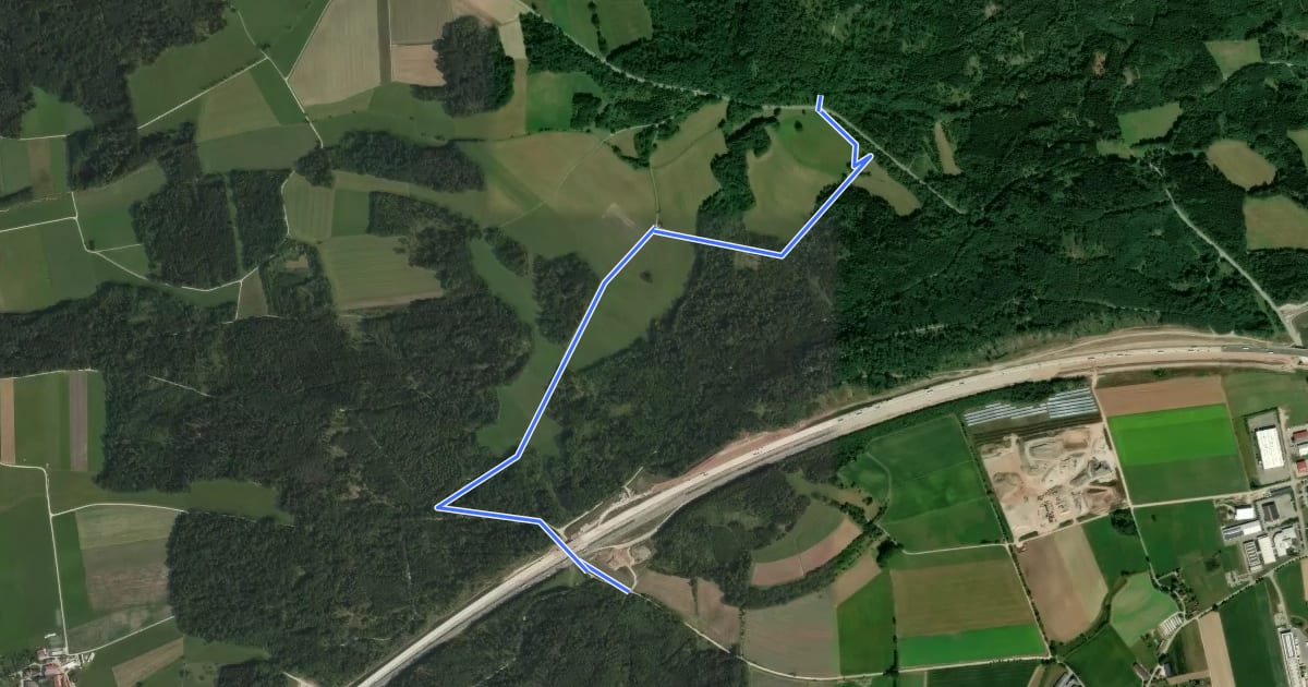 Маршрут Zubringer Wildschwein / Theuerbronn / Wettringen на спутниковом снимке