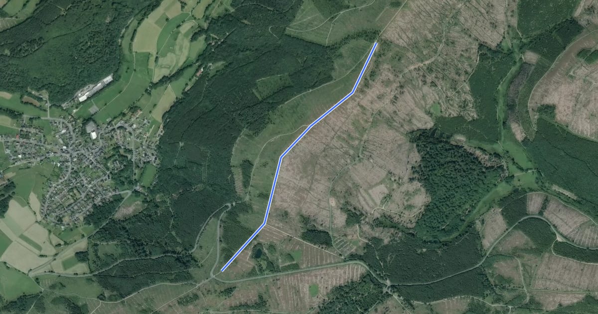 Маршрут Zubringerloipe Haincher Höhe на спутниковом снимке