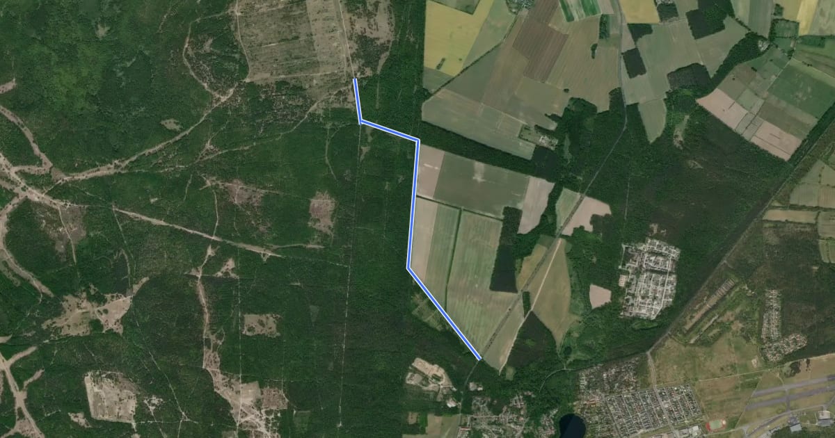 Маршрут Zubringerweg aus Richtung Groß Glienicke на спутниковом снимке