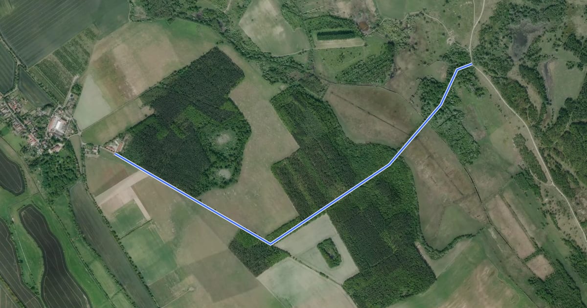 Маршрут Zubringerweg aus Richtung Kartzow на спутниковом снимке
