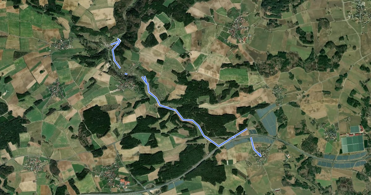 Маршрут Zubringerweg Erhardsmühle - Buckendorf, auch Buckendorfer Weg на спутниковом снимке
