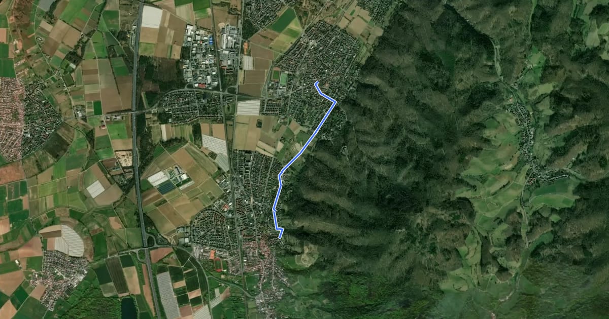 Маршрут Zubringerweg zum Nibelungensteig на спутниковом снимке