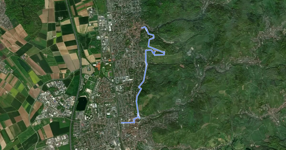 Маршрут Zubringerweg zum Nibelungensteig на спутниковом снимке