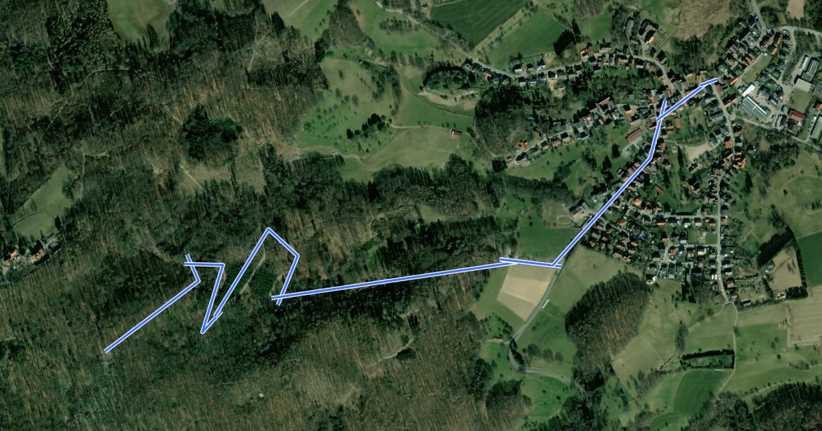 Маршрут Zubringerweg zum Nibelungensteig на спутниковом снимке