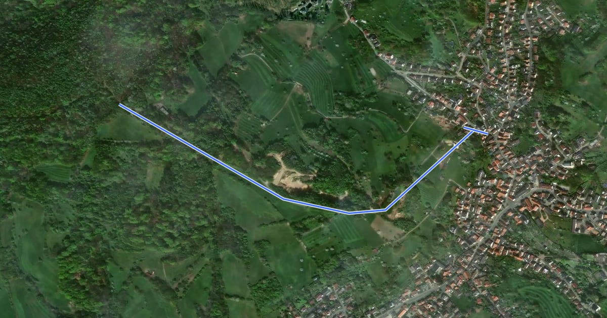 Маршрут Zubringerweg zum Nibelungensteig на спутниковом снимке