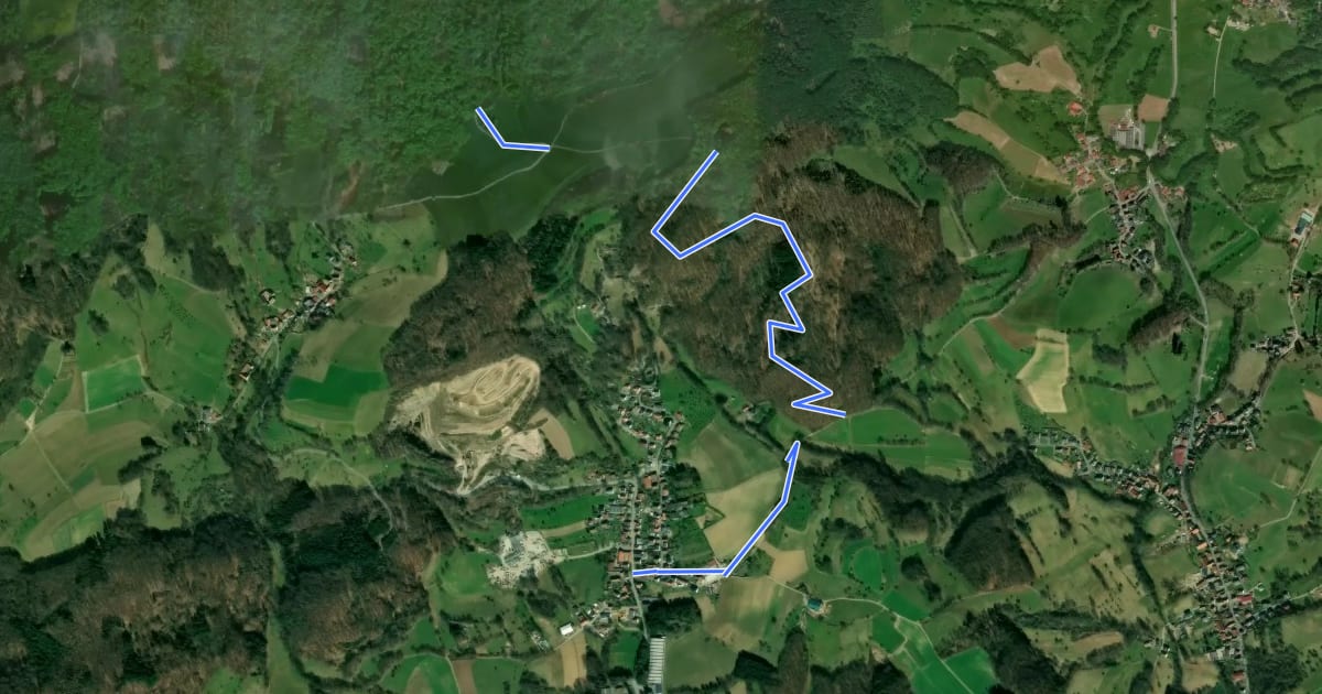 Маршрут Zubringerweg zum Nibelungensteig на спутниковом снимке