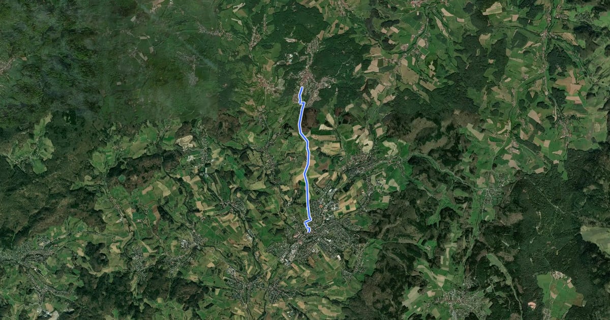 Маршрут Zubringerweg zum Nibelungensteig на спутниковом снимке