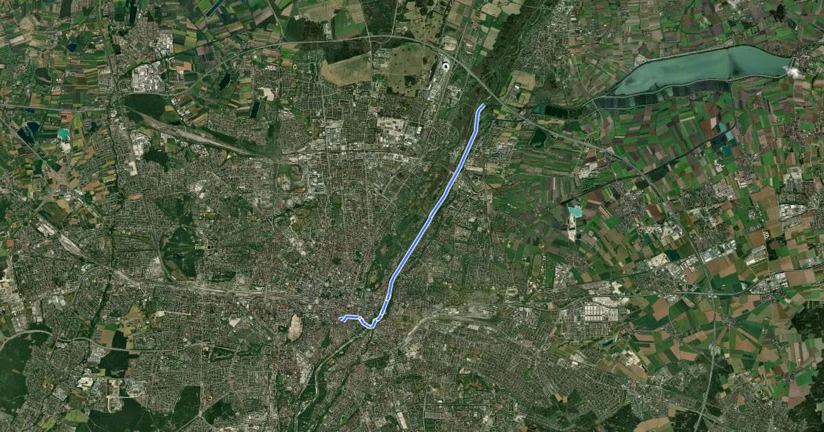 Маршрут Zugang Nord MKJW на спутниковом снимке