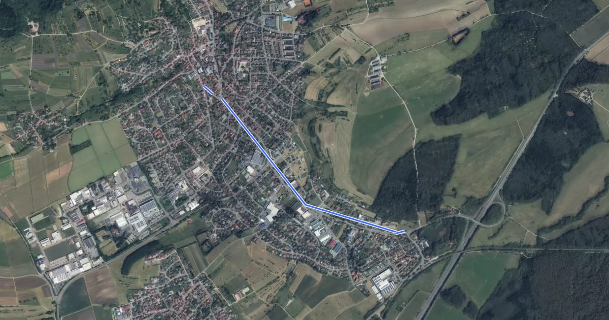 Маршрут Zugangsweg - Bodelshausen - Weg-7 - Bodelshausen - Bodelshausen (Bfh.) - bis zum Weg-1 на спутниковом снимке