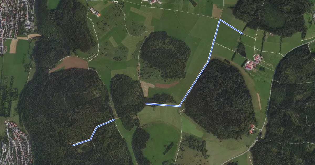 Маршрут Zugangsweg - Ebingen - Weg Nr. 2 - Jausenteich - Richtung Bitz bis Markungsgrenze Bitz на спутниковом снимке