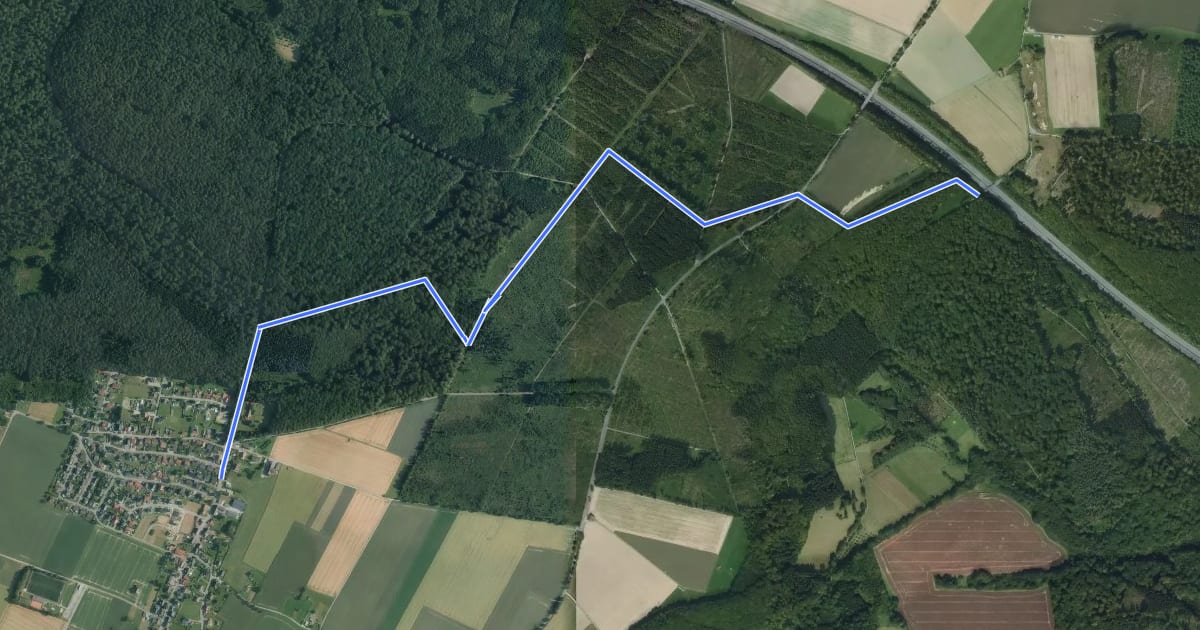 Маршрут Zugangsweg Hermannshöhen - Meerhof на спутниковом снимке