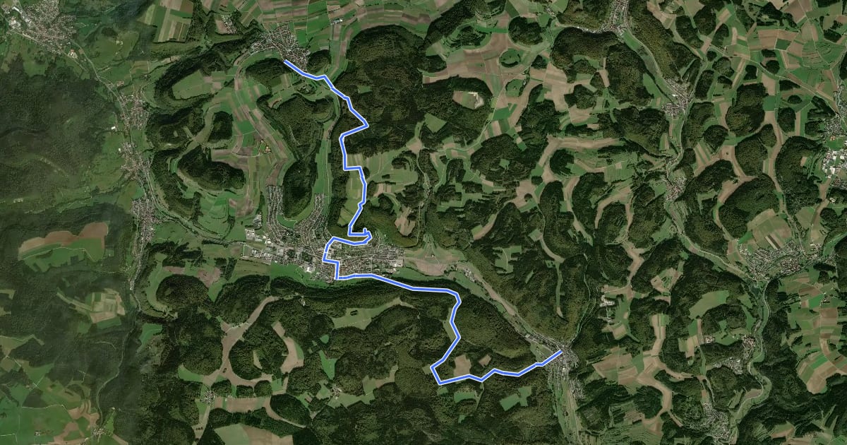 Маршрут Zugangsweg Ringingen - Burladingen - Hauptstraße Gauselfingen на спутниковом снимке