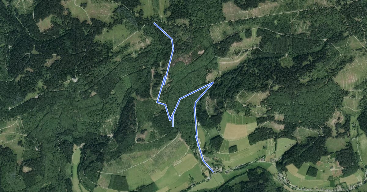 Маршрут Zugangsweg Sauerland-Höhenflug: Von Obersorpe zum Sauerland-Höhenflug на спутниковом снимке