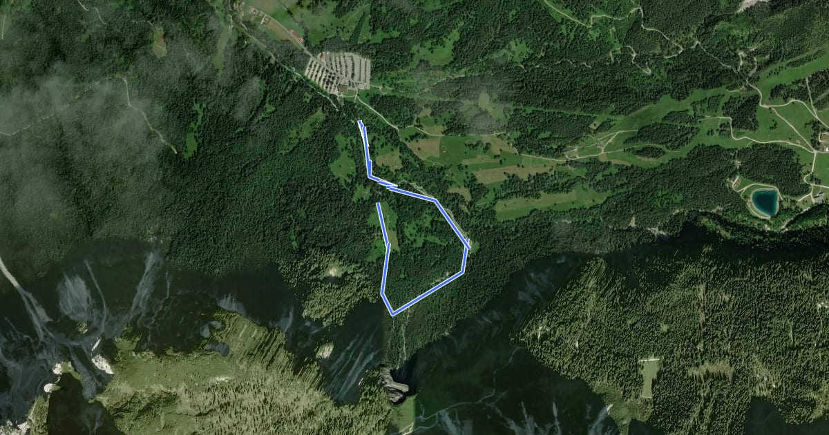 Маршрут Zugspitzi am Gaisbach на спутниковом снимке