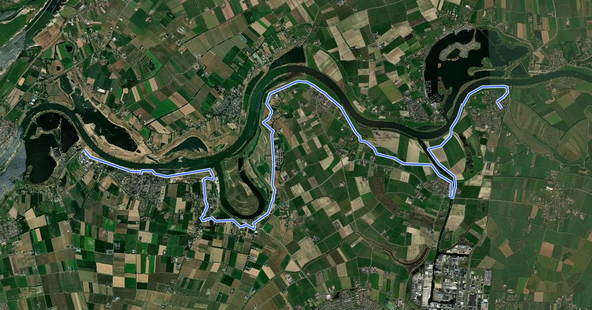 Маршрут Zuiderwaterlinie etappe 11: Lith - Megen на спутниковом снимке