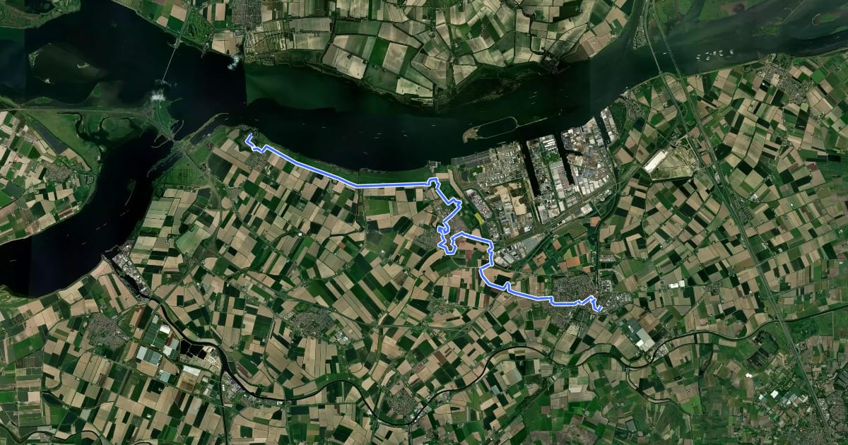 Маршрут Zuiderwaterlinie etappe 4: Willemstad - Zevenbergen на спутниковом снимке