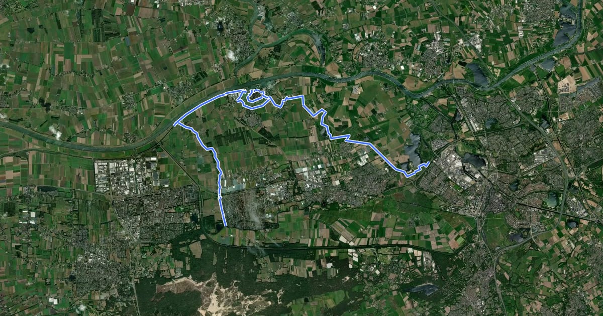 Маршрут Zuiderwaterlinie etappe 9: Drunen - via Heusden - Vlijmen на спутниковом снимке