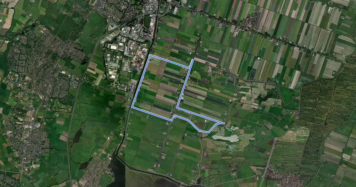 Маршрут Zuidschermerroute на спутниковом снимке