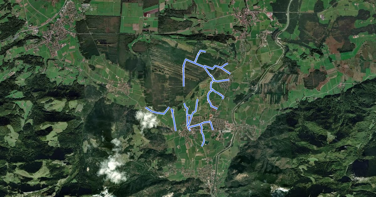Маршрут Zum Moorrundweg на спутниковом снимке