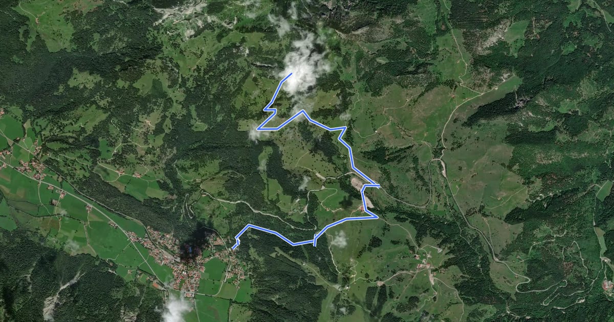 Маршрут Zur Lacheralm und zurück на спутниковом снимке