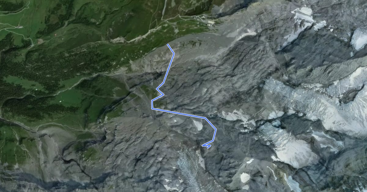 Маршрут Zustieg Guggihütte на спутниковом снимке