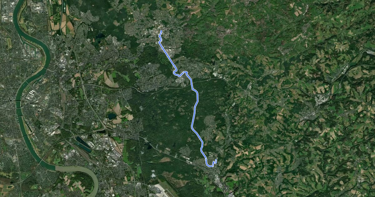 Маршрут Zuweg Agger-Sülz-Radweg на спутниковом снимке