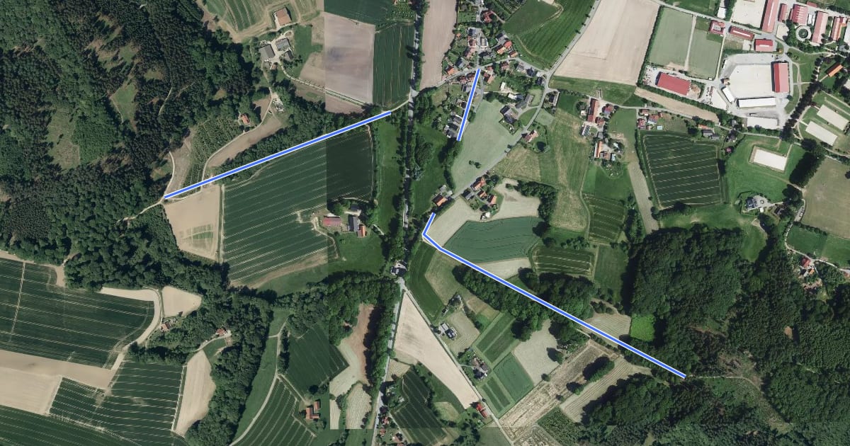 Маршрут ZUWEG Borgberg-Butterberg на спутниковом снимке