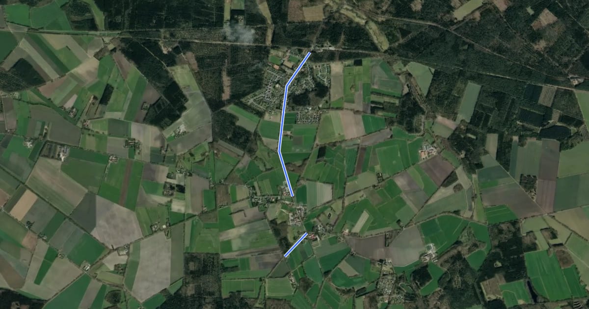 Маршрут Zuweg Hipstedt - Nordpfad Hölzerbruch-Malse на спутниковом снимке