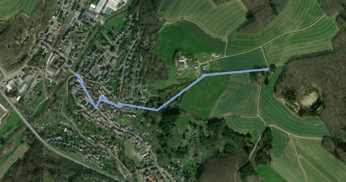 Маршрут Zuweg Pfälzer Höhenweg на спутниковом снимке