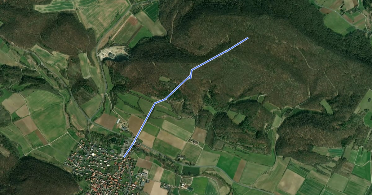 Маршрут Zuweg Röhrda - Werra-Burgen-Steig Hessen на спутниковом снимке