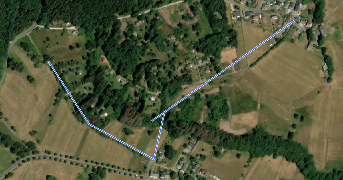 Маршрут Zuweg Saar-Hunsrück-Steig zur Alten Mühle in Börfink на спутниковом снимке