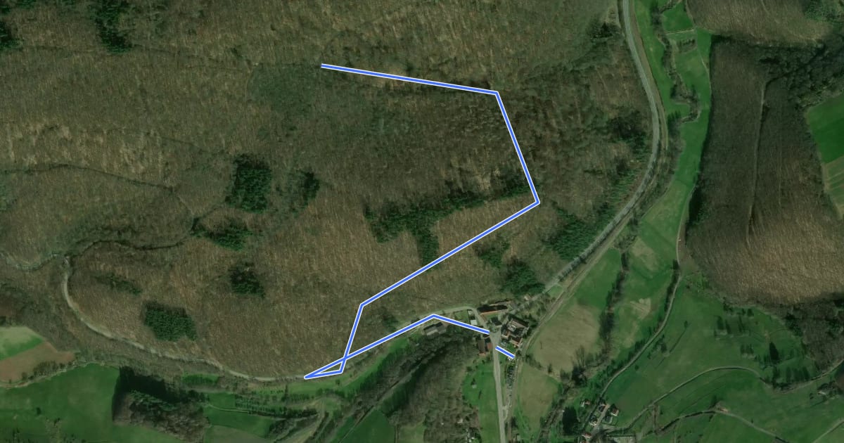 Маршрут Zuweg Veldenz Wanderweg на спутниковом снимке