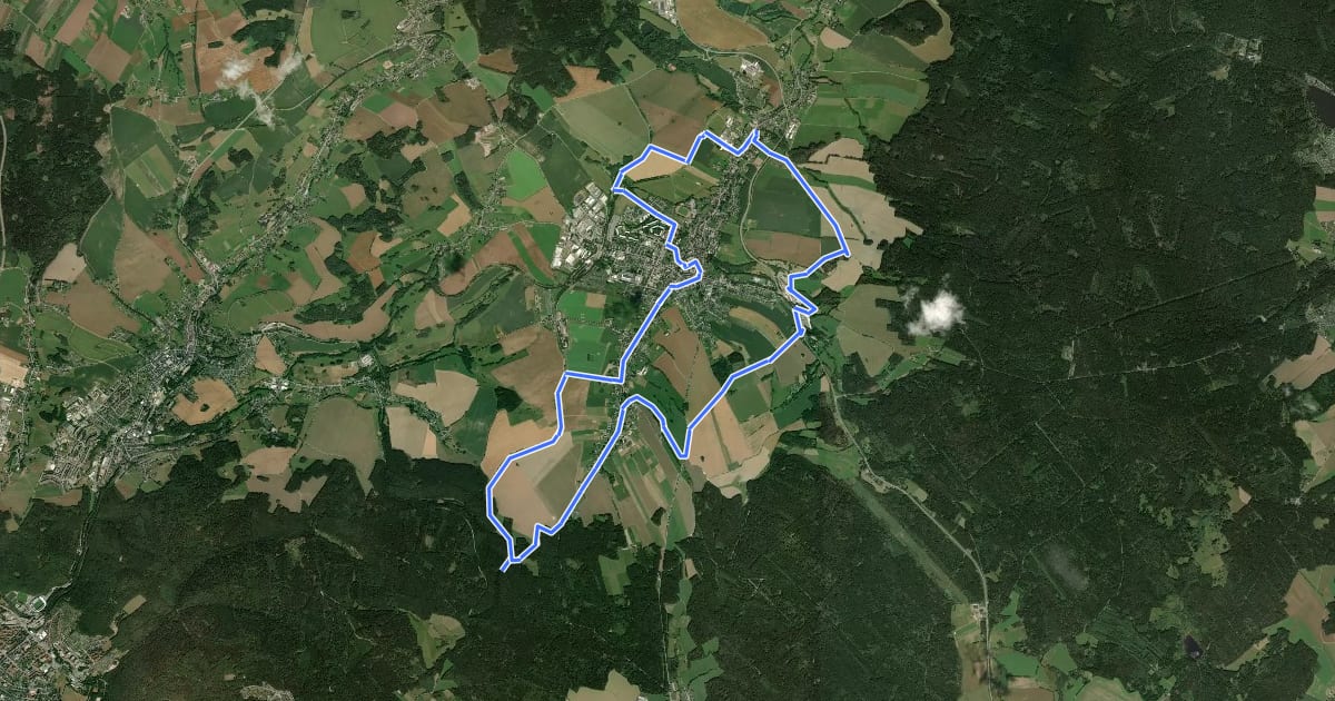 Маршрут Zwönitzer Panoramaweg на спутниковом снимке