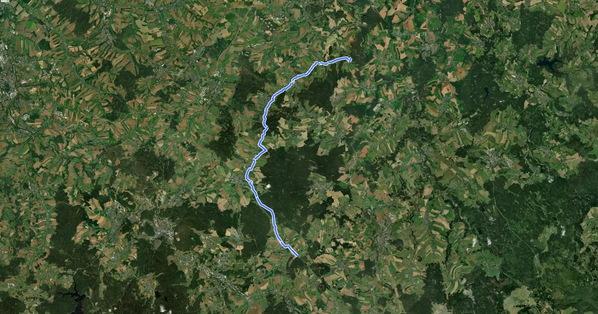 Маршрут Zwönitztalradweg на спутниковом снимке
